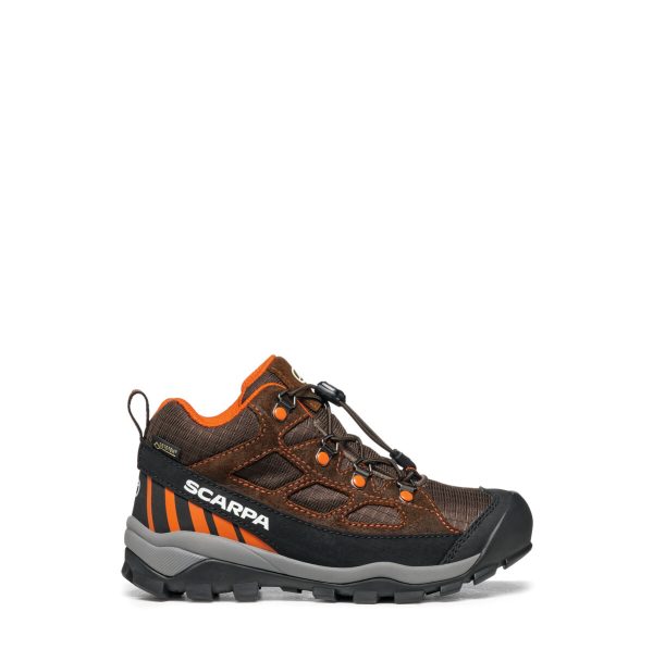 Scarpa Neutron Mid S Kid Gore-Tex Dark Brown Orange Ghete Drumetie Copii - imagine 2