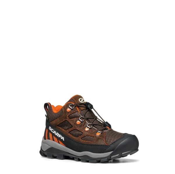 Scarpa Neutron Mid S Kid Gore-Tex Dark Brown Orange Ghete Drumetie Copii