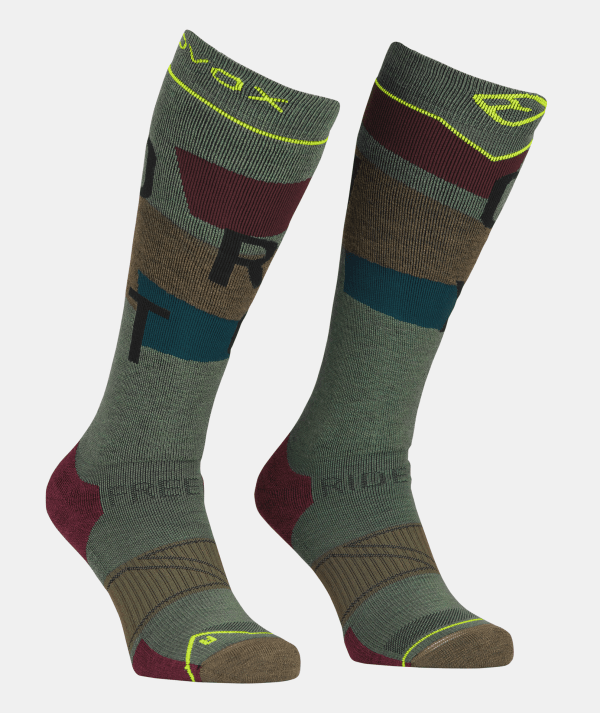 Ortovox Free Ride Long Cozy Wild Herbs Sosete Merino Ski Barbati