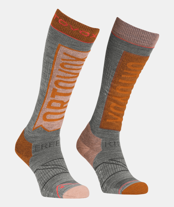 Ortovox Free Ride Long Autumn Leaves Sosete Merino Ski Femei