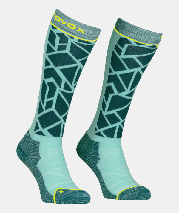 Ortovox Ski Tour Comp Long Dark Pacific Sosete Merino Ski Femei