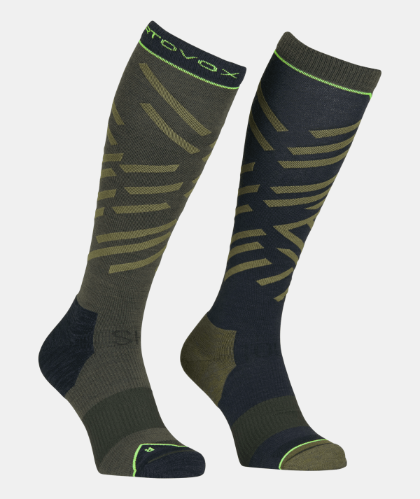 Ortovox Ski Tour Long Dark Wild Herbs Sosete Merino Ski Barbati