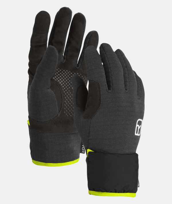 Ortovox Merino Fleece Grid Cover Black Raven Manusi Multisport Barbati