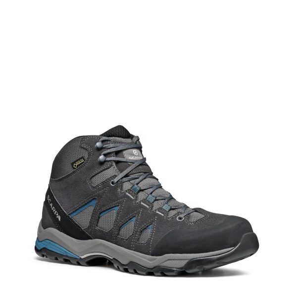 Scarpa Moraine Mid Gore-Tex Gray Storm Gray Lake Blue Ghete Drumetie Barbati