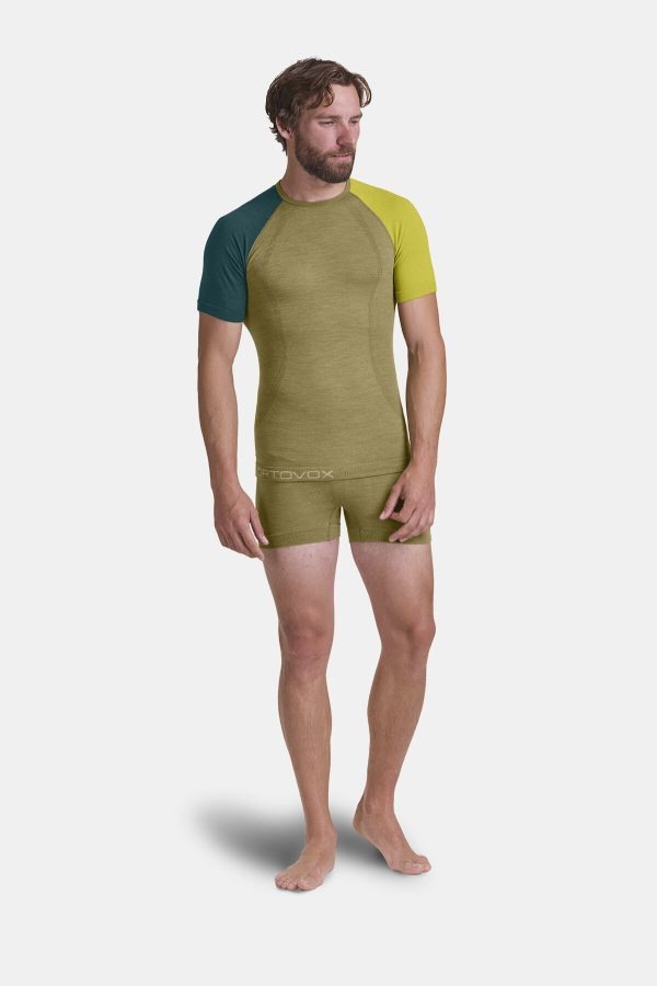 Ortovox 120 Competition Light Petrol Blue Tricou Merino Multisport Barbati - imagine 3