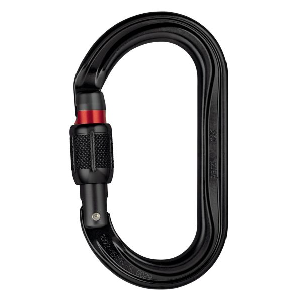 Petzl OK Screw-Lock Black Carabiniera Ovala Filet