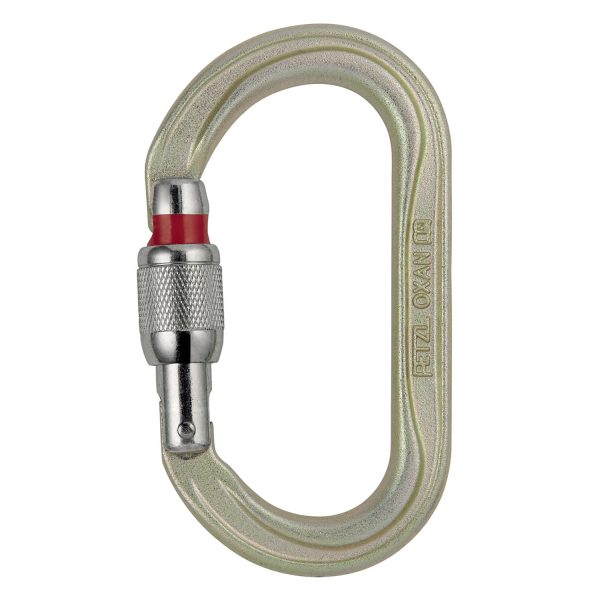 Petzl Oxan Screw-Lock Gold Carabiniera Ovala Filet